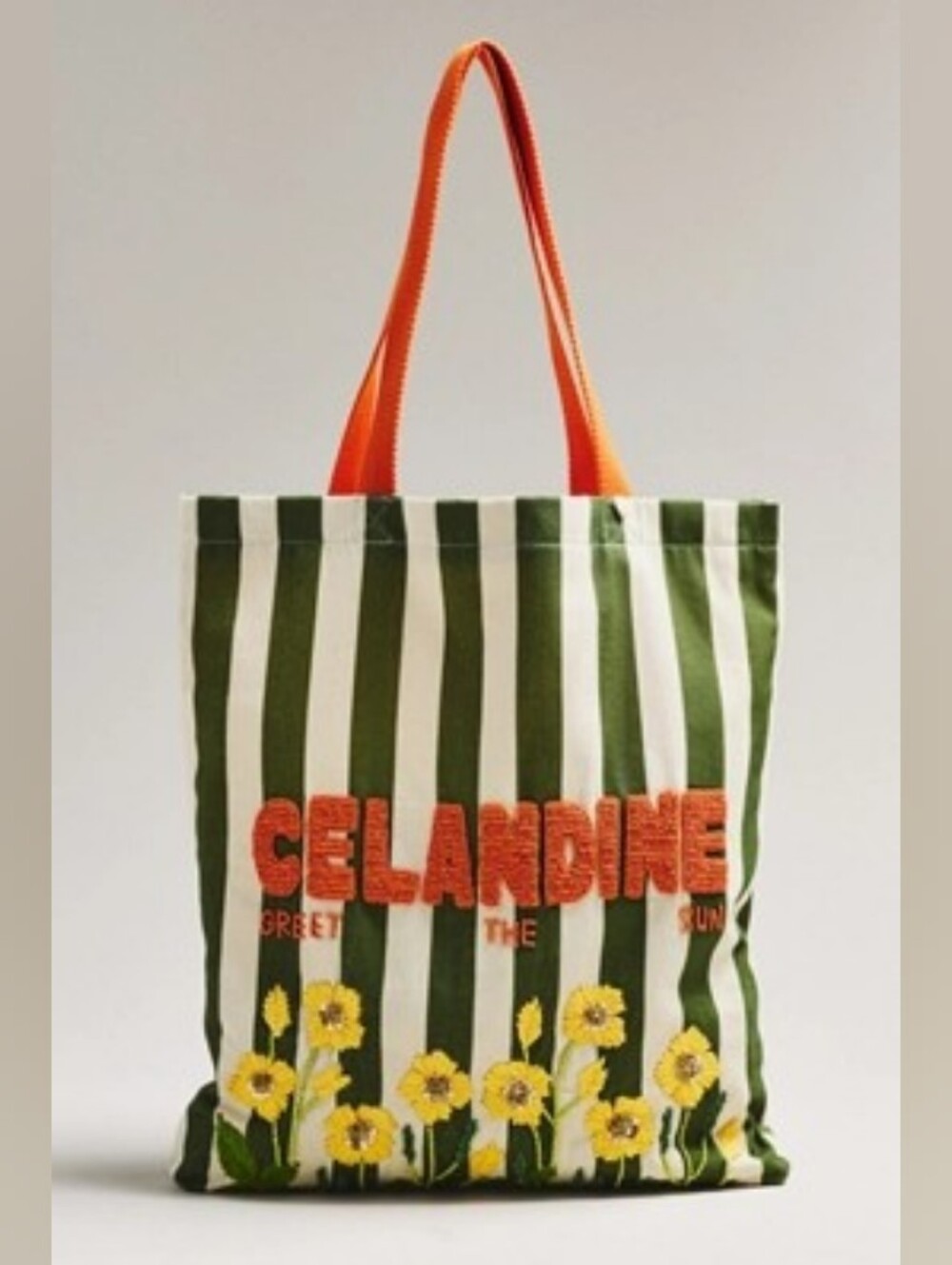 Anthro Printed Beaded Canvas Tote Bag